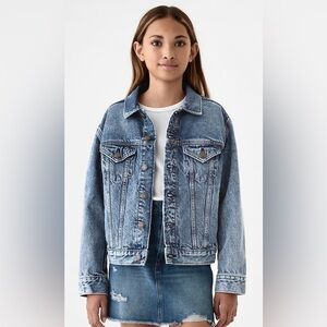 GAP Kids' Organic Cotton Icon Denim Jacket medium blue size L (10-11)